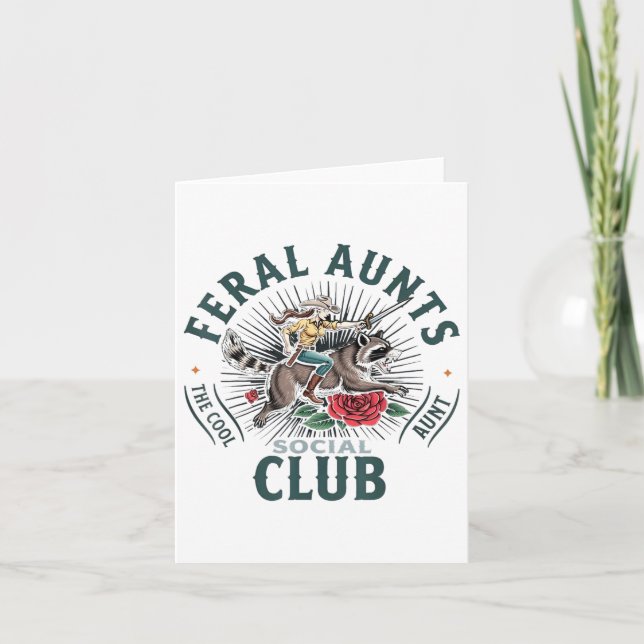 Feral Aunts Social Club The Cool Aunt Racoon  Card (Front)