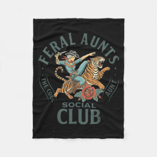 Feral Aunts Social Club Western Cowgirl Riding Tig Fleece Blanket