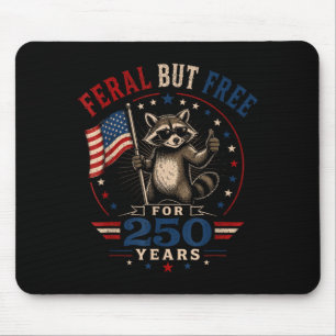 Feral but for 250 years patriotic racoon usa  mouse pad