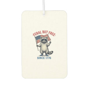 Feral But Free Patriotic Racoon Vintage Shirt Des Car Air Freshener