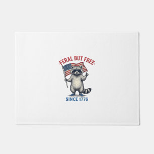 Feral But Free Patriotic Racoon Vintage Shirt Des Doormat