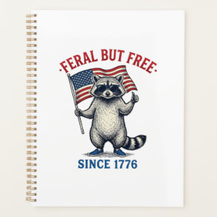 Feral But Free Patriotic Racoon Vintage Shirt Des Planner