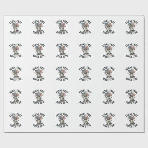 Feral But Free Since 1776 Racoon Patriotic Shirt Wrapping Paper