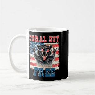 Feral But Patriotic Racoon 4th Of July Aamerican Coffee Mug