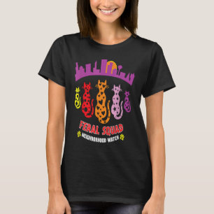 Feral Cats Squad Cat Rescue TNR Cat Lady Cat Mom T-Shirt