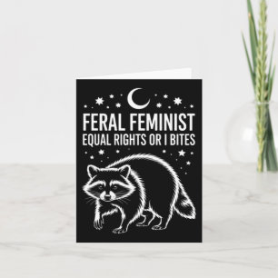 Feral Feminist Racoon Gothic Card