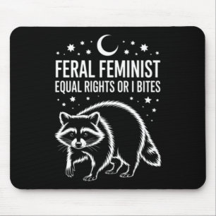 Feral Feminist Racoon Gothic Mouse Pad