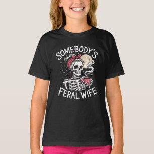 Feral Funny Coffee Lovers Drinking Skull Joke T-Shirt