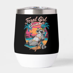 Feral Girl Summer Beach Funny Racoon