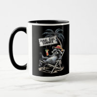 Feral Girl Summer Beach Funny Racoon