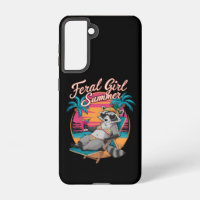 Feral Girl Summer Beach Funny Racoon