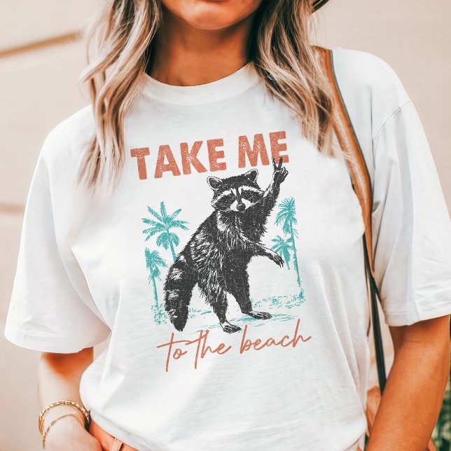 Feral Girl Summer Beach Racoon  Tri-Blend Shirt (Creator Uploaded)