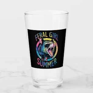 Feral Girl Summer Opossum Tie Dye Racoon Glass