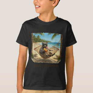 Feral girl summer racoon funny meme women girl T-Shirt
