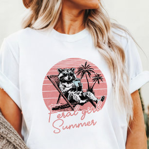 Feral Girl Summer Racoon Tri-Blend Shirt
