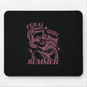 Feral Girl Summer Trash Panda Cute Raccoon Summer  Mouse Pad
