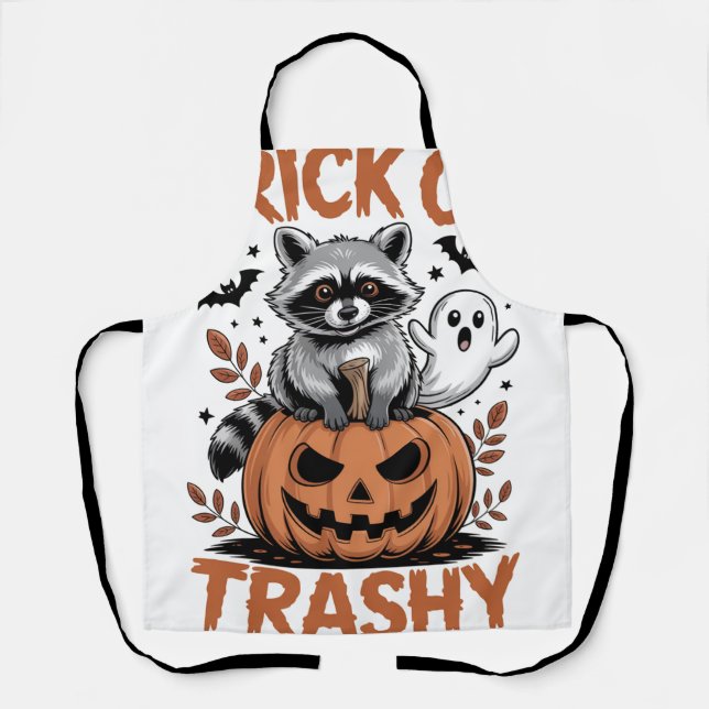 Feral Halloween Trick or Trashy Apron (Front)