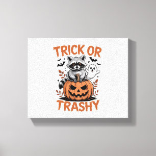 Feral Halloween Trick or Trashy Canvas Print