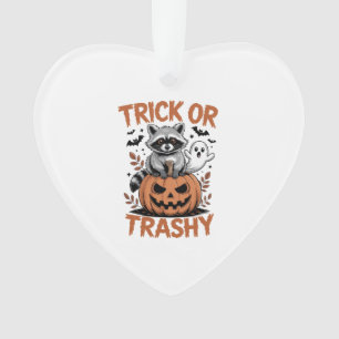 Feral Halloween Trick or Trashy Ornament