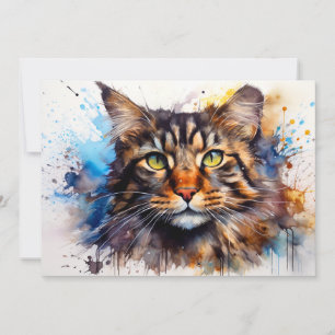 Feral Maine Coon Holiday Card