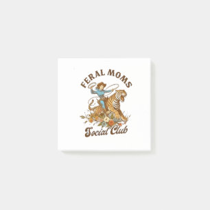 Feral Mum Social Club Funny Retro Boho Cowgirl Post-it Notes