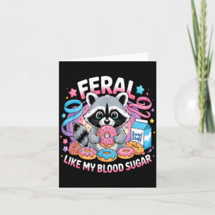 Feral Raccoon And Donuts Diabetes Awareness Design Card