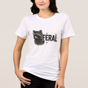 Feral Racoon Cute But Feral Funny Mem Racoon Lov Tri-Blend Shirt