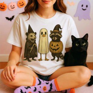 Feral Racoon Opossum Duck Halloween Trio – Funny  T-Shirt