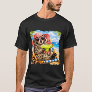 Feral Racoon Summer Vibe Funny Margarita Weather T-Shirt