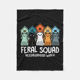 Feral Squad Neighbourhood Watch Feral Cat Adoption Fleece Blanket