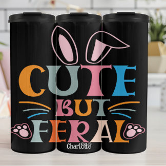 Feral Whimsy Bold Graphic Tee Thermal Tumbler