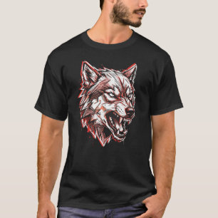 Feral Wolf Head Shirt – Aggressive Street Animal 