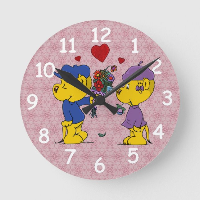 Ferald and Sahsha Ferret  Round Clock (Front)