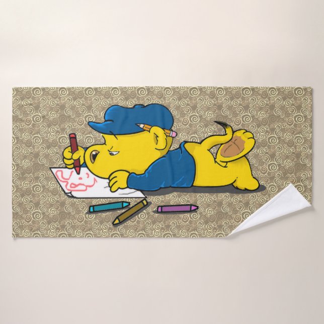 Ferald Drawing With Crayons Bath Towel (Bath Towel)