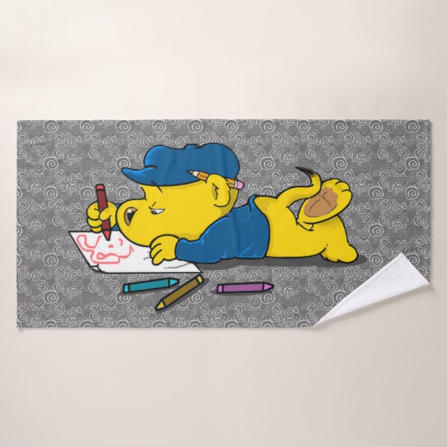Ferald Drawing With Crayons Bath Towel (Bath Towel)
