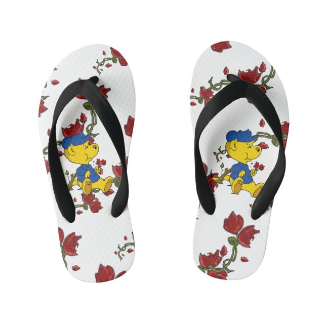 Ferald Eating Roses Kid's Jandals (Footbed)