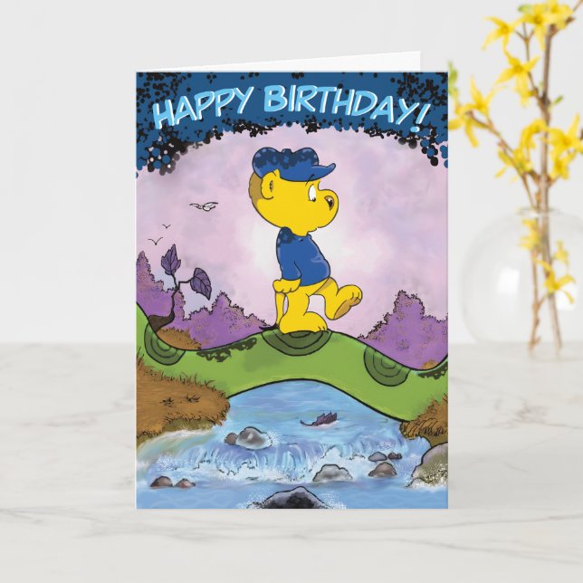 Ferald Picture Book Birthday  Card (Yellow Flower)