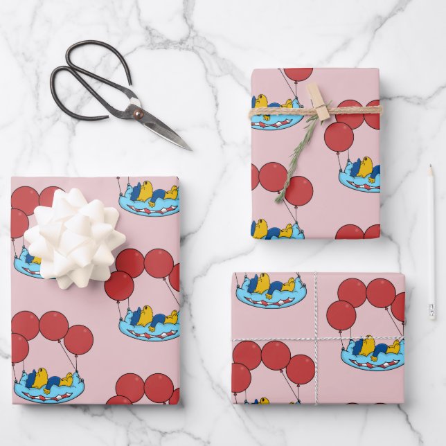 Ferald | Pillow Balloons Wrapping Paper Sheet (Front)