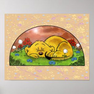 Ferald Sleeping By The Sunflowers Poster