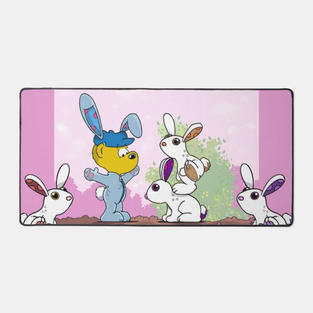Ferald's Bunny Suit Kids Desk Mat (Front)