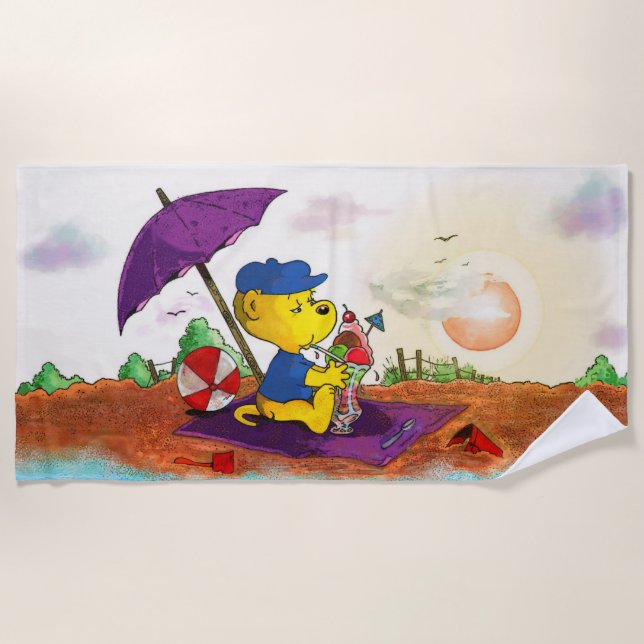 Ferald's Ice-Cream Beach Delight Beach Towel (Front)