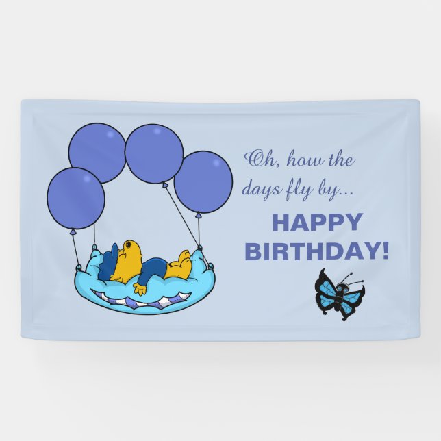 Ferald's Pillow Balloons Birthday Banner (Horizontal)
