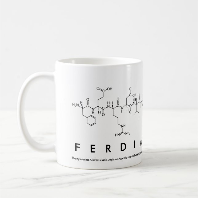 Ferdia peptide name mug (Left)