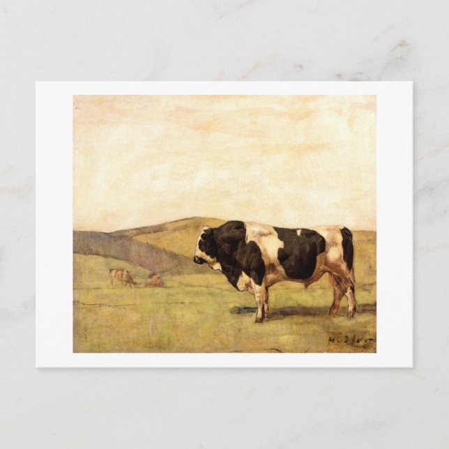 Ferdinand Hodler - Bull in a Pasture Postcard (Front)