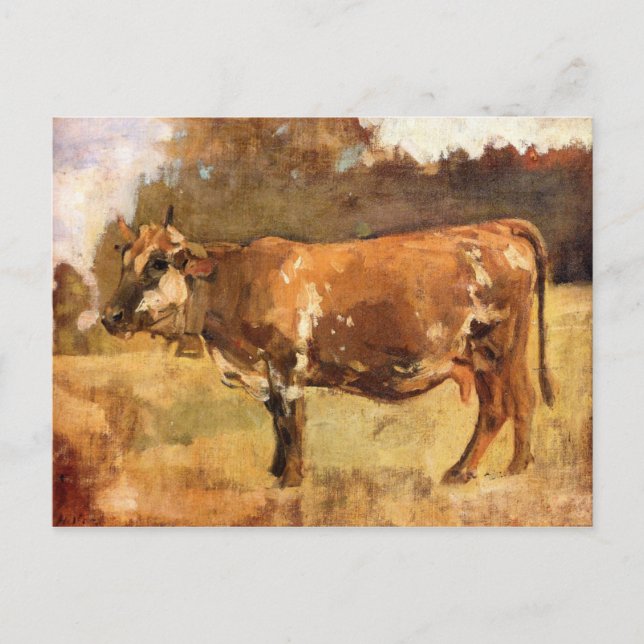 Ferdinand Hodler, Cow in a Pasture Postcard (Front)