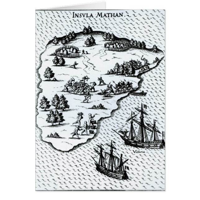 Ferdinand Magellan  Fighting Natives on Island (Front)