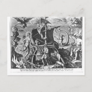 Ferdinand Magellan on board his caravel, 1522 Postcard