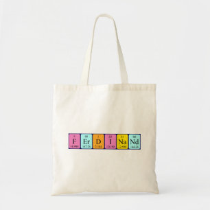 Ferdinand periodic table name tote bag