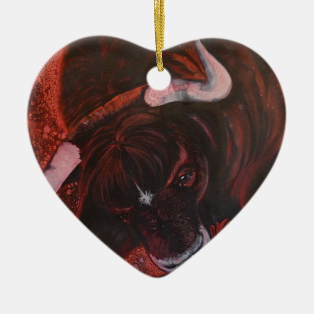 Ferdinand the bull ceramic tree decoration (Front)