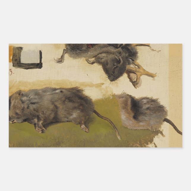 Ferdinand von Wright - Rodents Rectangular Sticker (Front)